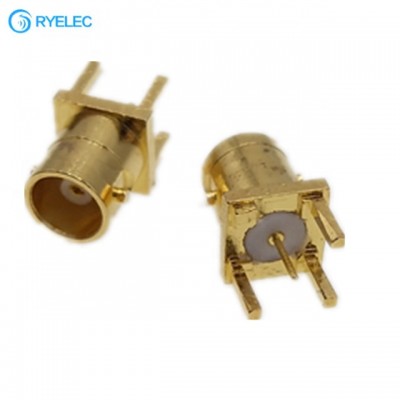 Pcb Mounting Hole Jack 3 Legs Mini Connector Adapter For Solder 75ohm Gold Plated Micro Bnc Female Straight Brass 50 Ohm Cn;jia